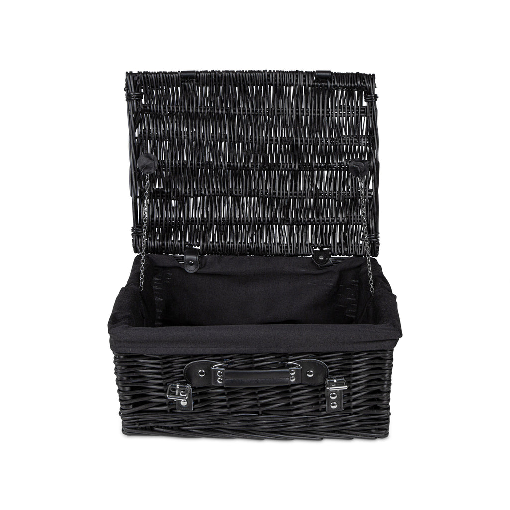 Black Wicker Hamper, With Cotton Liner - Cheeky Mare
