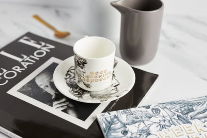 Good Morning Handsome Espresso Cup & Saucer - Cheeky Mare