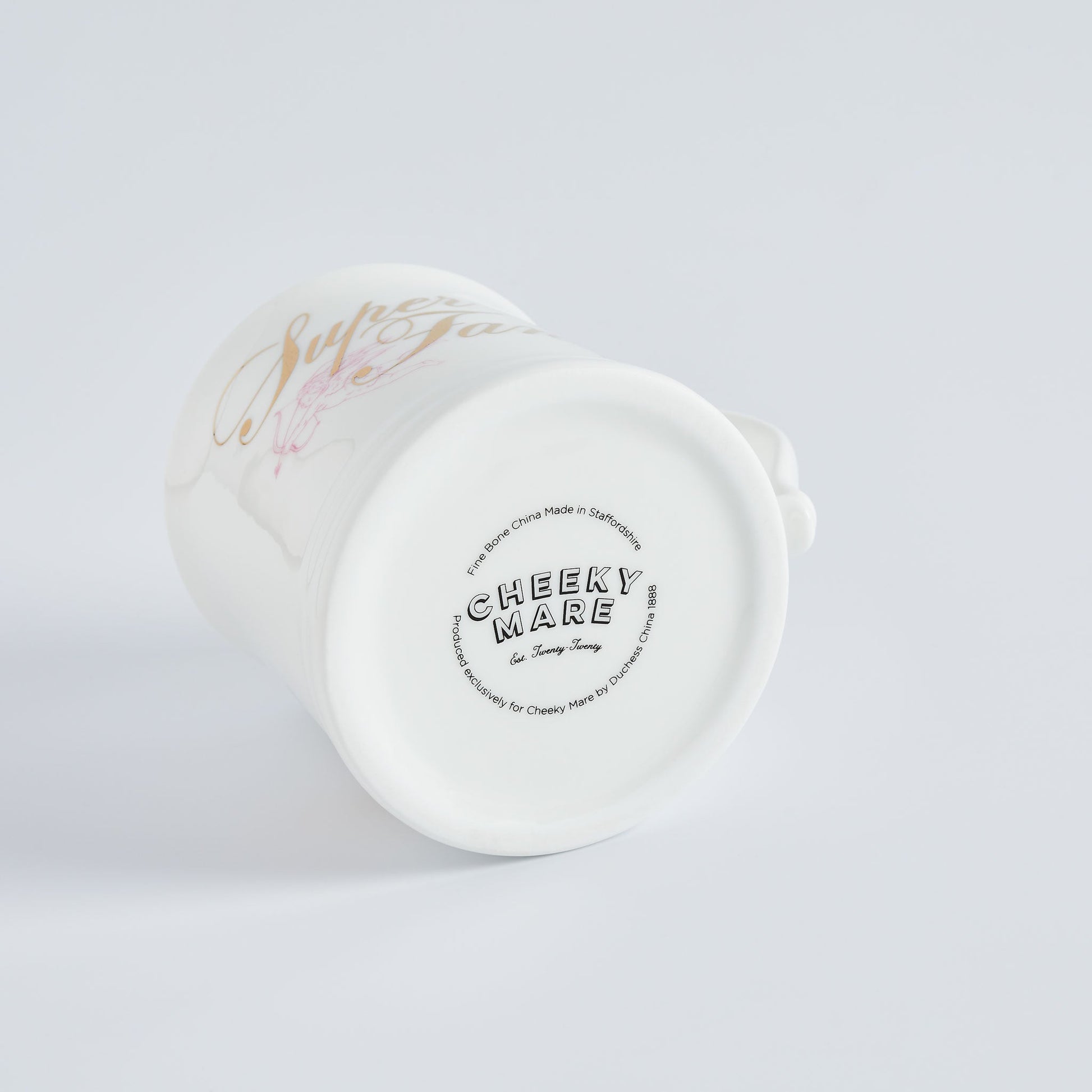Super Fancy Fine Bone China Mug, Gilded in Real 18ct Gold, 400ml Large Size - Cheeky Mare