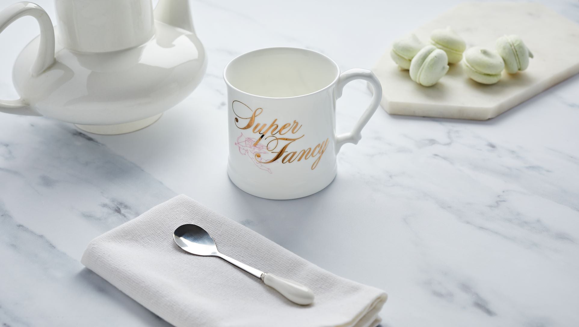 Super Fancy Fine Bone China Mug, Gilded in Real 18ct Gold, 400ml Large Size - Cheeky Mare