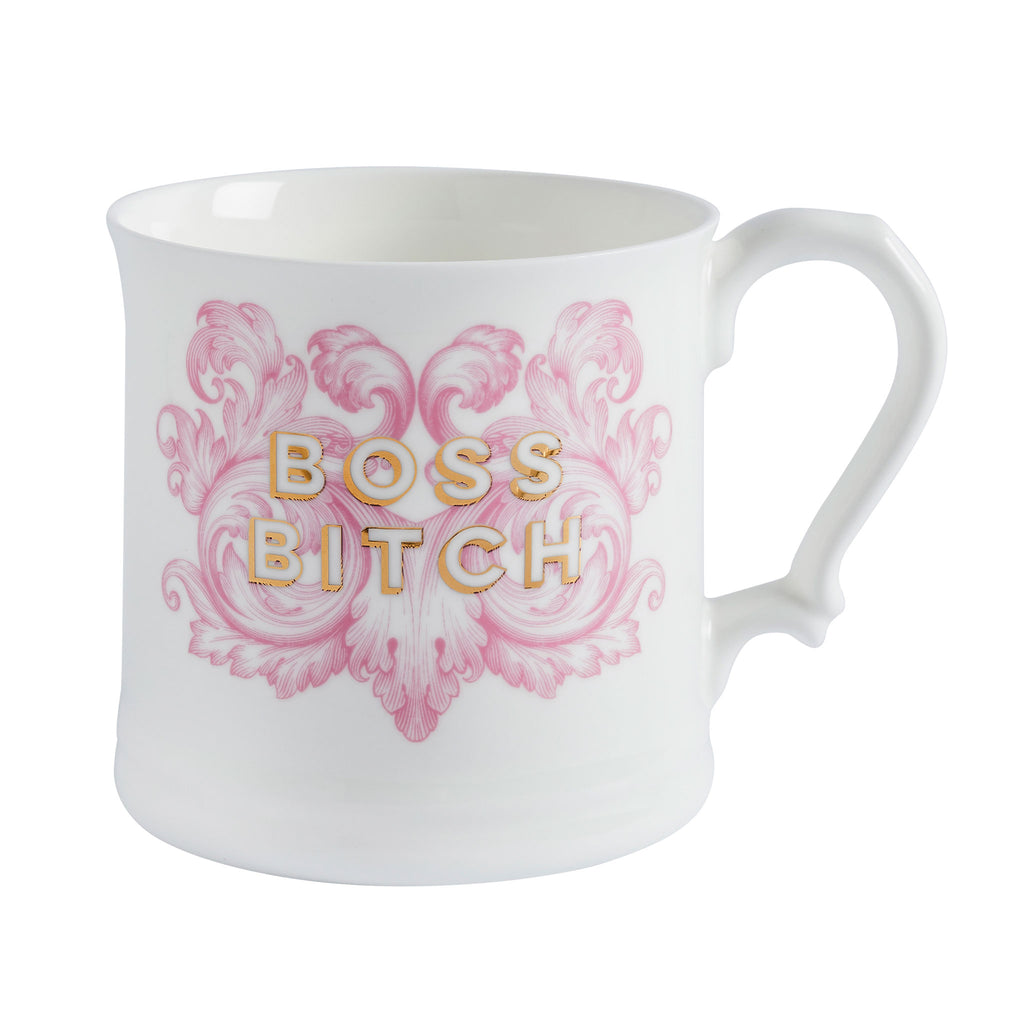 Cheeky Mare Boss Bitch Slogan Fine Bone China Mug - Made in England
